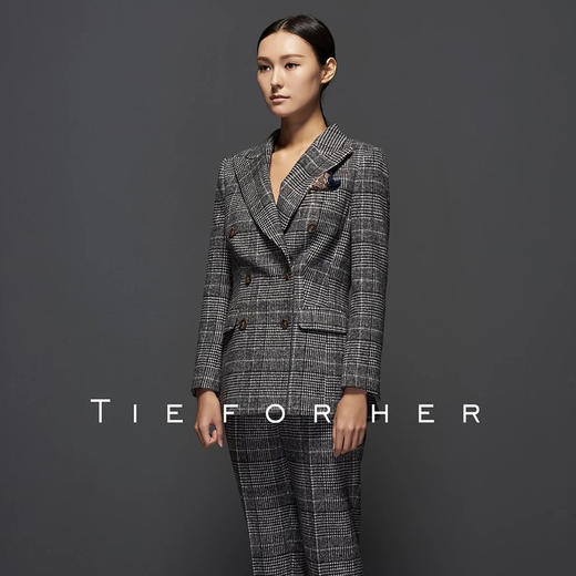 TF050 黑白亲王格羊毛西装 商品图1