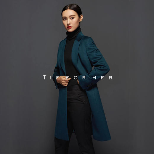 TF043 墨绿色英国顶级山羊绒大衣 商品图0