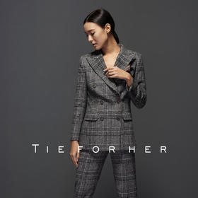 TF050 黑白亲王格羊毛西装