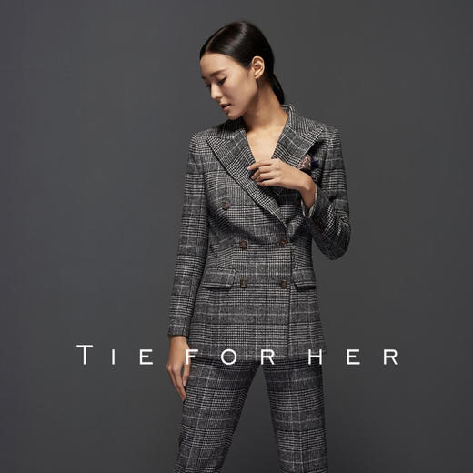 TF050 黑白亲王格羊毛西装 商品图0