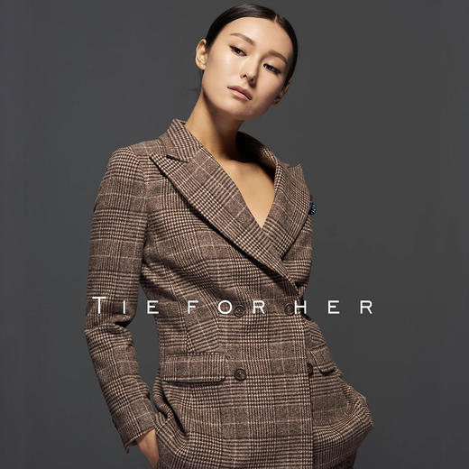 TF051 浅棕亲王格羊毛西装 商品图2