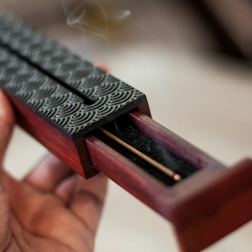 雪檀紫光檀上行香具四件套