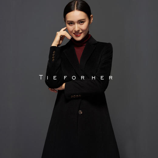 TF041 黑色限量款英国顶级山羊绒大衣 商品图1