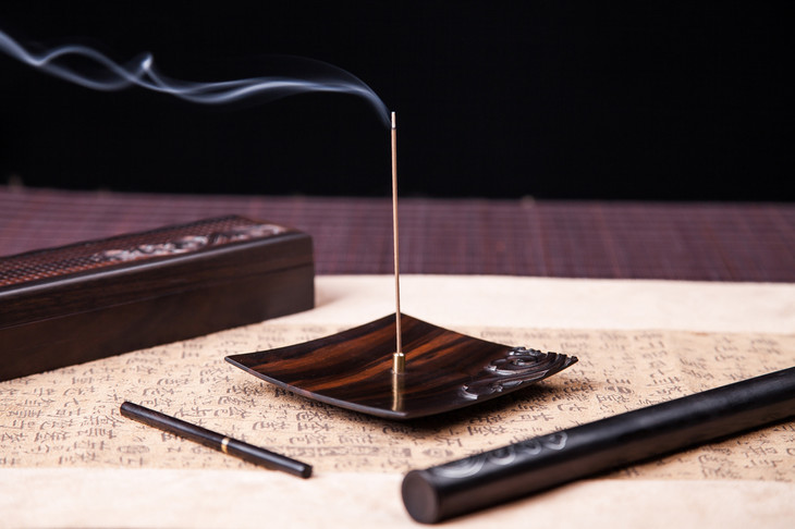 黑檀祥云香具四件套