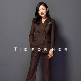 TF032 咖啡色暗格纹西装