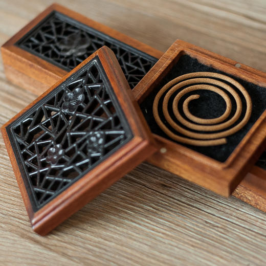 花梨紫光檀梅花香具五件套