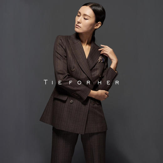 TF032 咖啡色暗格纹西装 商品图2