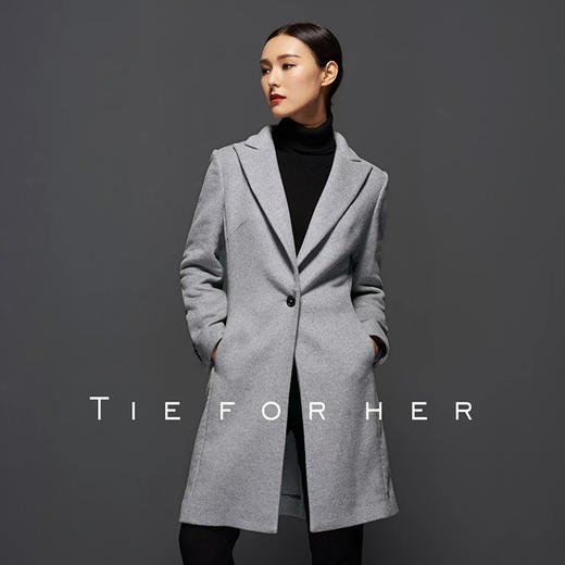 TF037 浅灰羊绒大衣 商品图2