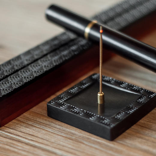 雪檀紫光檀上行香具四件套