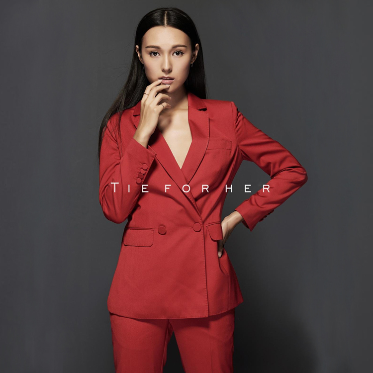 TF003 正红色双排西装