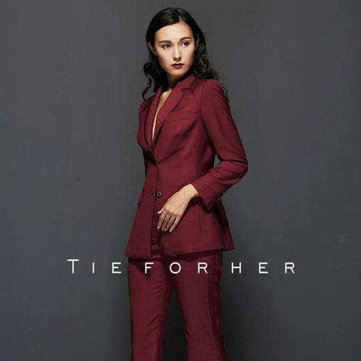 TF021 酒红色单排西装 商品图2