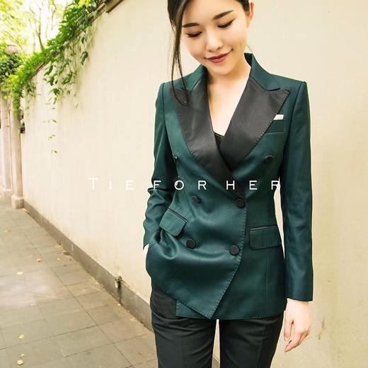 TF015 墨绿色礼服款双排扣西装 商品图2