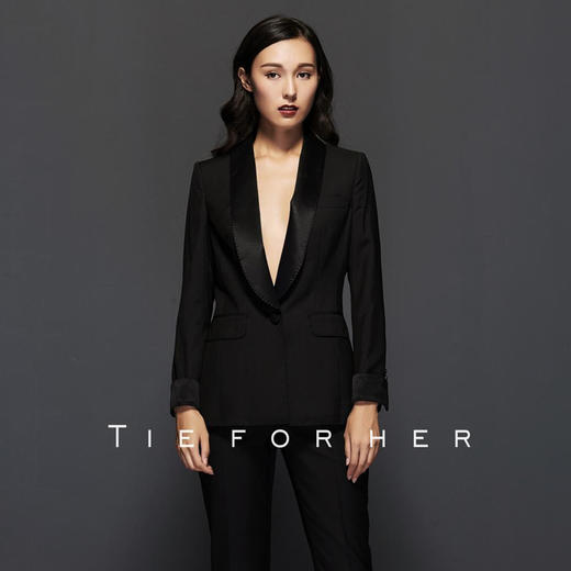 TF017 黑色青果领礼服款西装 商品图0