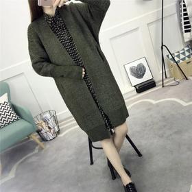 【服饰鞋包】春装新款女装韩版纯色百搭毛衣外套女中长款宽松针织衫开衫潮