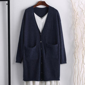 【服饰鞋包】秋装新款长款针织衫开衫兔毛毛衣外套秋冬厚款毛衣