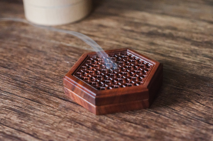 花梨六顺四小时盘香盒两件套