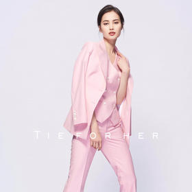 TF071 少女粉单排扣三件套西装