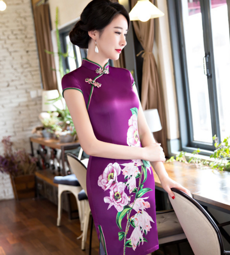C3932新款短袖中式改良仿古旗袍