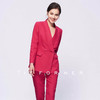 TF076 玫红色青果领双排扣两件套西装 商品缩略图0