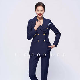 TF067 藏青色双排两件套西装