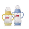 【母婴】双手柄PP宽口感温奶瓶 带吸管硅胶奶嘴 300ml 商品缩略图1
