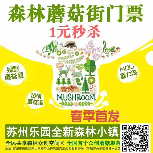 苏州乐园·森林蘑菇街门票【1元秒杀】【仅3月28日使用】（森林水世界） 商品图0