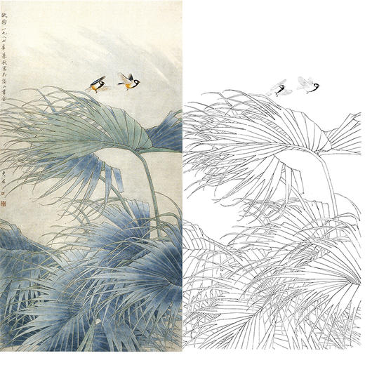 工笔花鸟周彦生欲雨多种白描尺寸可选qn30