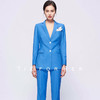 TF074 天空蓝单排扣两件套西装 商品缩略图1