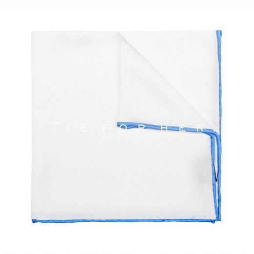 TP008 白色天蓝边真丝帕巾 商品图0