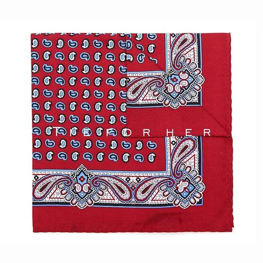 TP015 酒红色佩斯利帕巾 商品图0