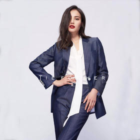 TF081 牛仔蓝单排扣两件套西装