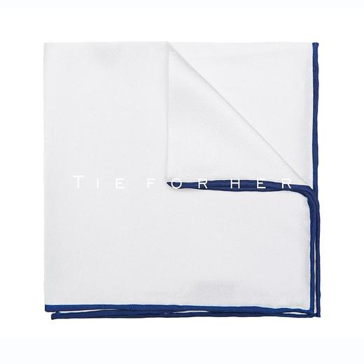 TP009 白色蓝边真丝帕巾 商品图0