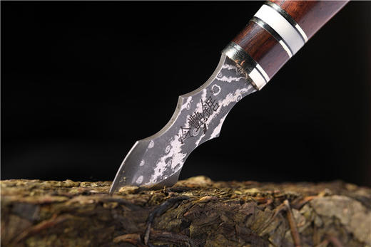 工坊制造冷艳锯普洱茶刀大马士革钢紫檀