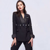 TF065 黑色青果领双排两件套西装 商品缩略图1