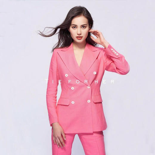 TF077 糖果粉双排扣两件套西装 商品图0