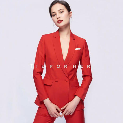TF003 亮红色双排两件套西装 商品图0