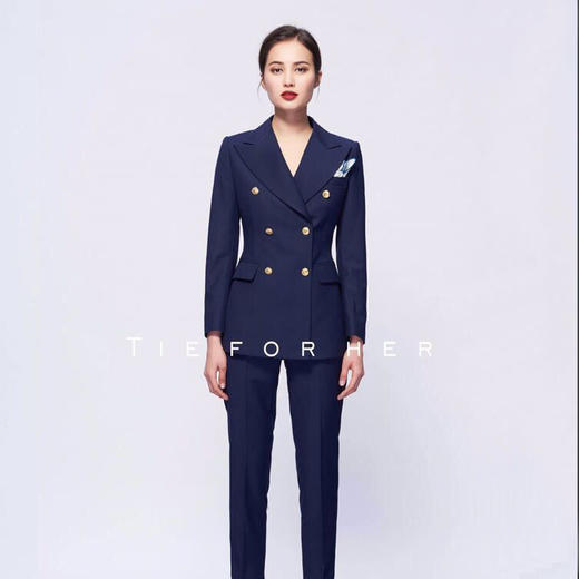 TF067 藏青色双排两件套西装 商品图2