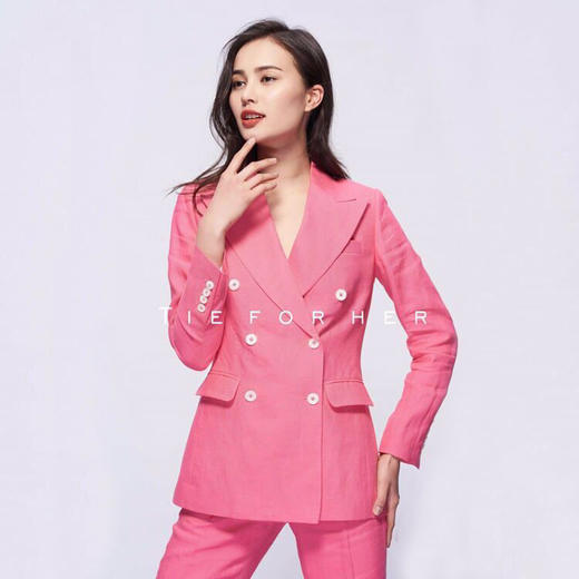 TF077 糖果粉双排扣两件套西装 商品图2
