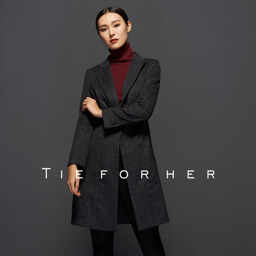 TF039单排小枪领深灰大衣 商品图0