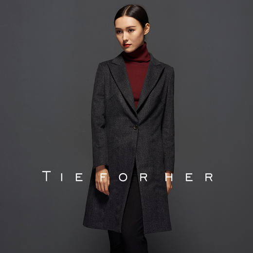 TF039单排小枪领深灰大衣 商品图1