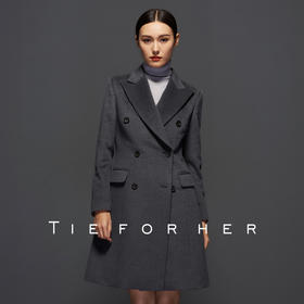 TF044双排枪领中灰色大衣