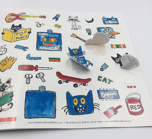 英文原版 Pete the Cat 皮特猫:Robo-Pete 吴敏兰推荐 4-8岁绘本+送贴纸 商品图3