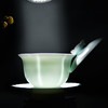 永利汇粉青瓷莲花型盖碗三才茶碗盖杯敬茶杯陶瓷功夫茶具配件 商品缩略图0