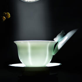 永利汇 | 粉青瓷莲花型盖碗陶瓷茶具