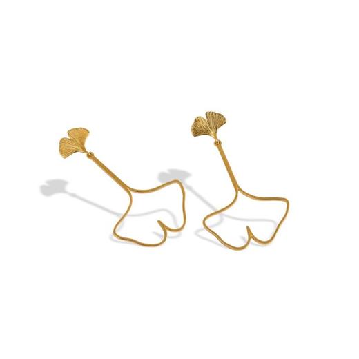 北京仓｜Bruno da Rohca-Life Floral-Gold Ginkgo 耳环［葡萄牙 设计师］ 商品图0