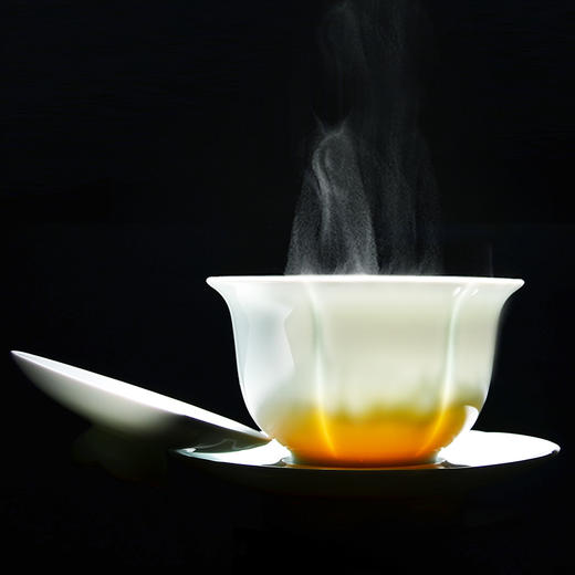 永利汇粉青瓷莲花型盖碗三才茶碗盖杯敬茶杯陶瓷功夫茶具配件 商品图1