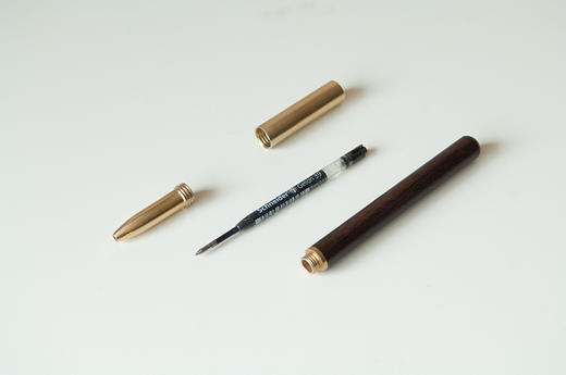 竹+ 檀竹水笔中性笔 个性水笔 创意黄铜笔文具创意礼品施耐德笔芯 商品图4