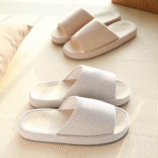 【优美】日系木地板亚麻拖鞋 商品图3