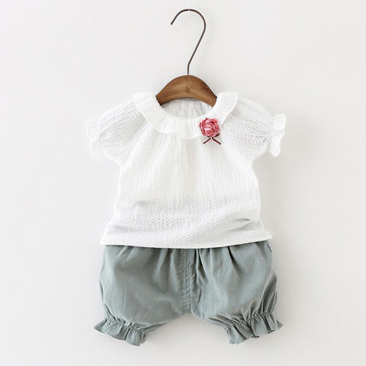 【女童套装】童装夏季新款女童韩版短裤两件套装婴儿公主服装 商品图0