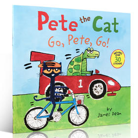 英文原版进口 Pete the Cat Go Pete Go! 皮特猫 绘本图画故事书 廖彩杏书单美国畅销的情绪绘本 附30贴纸